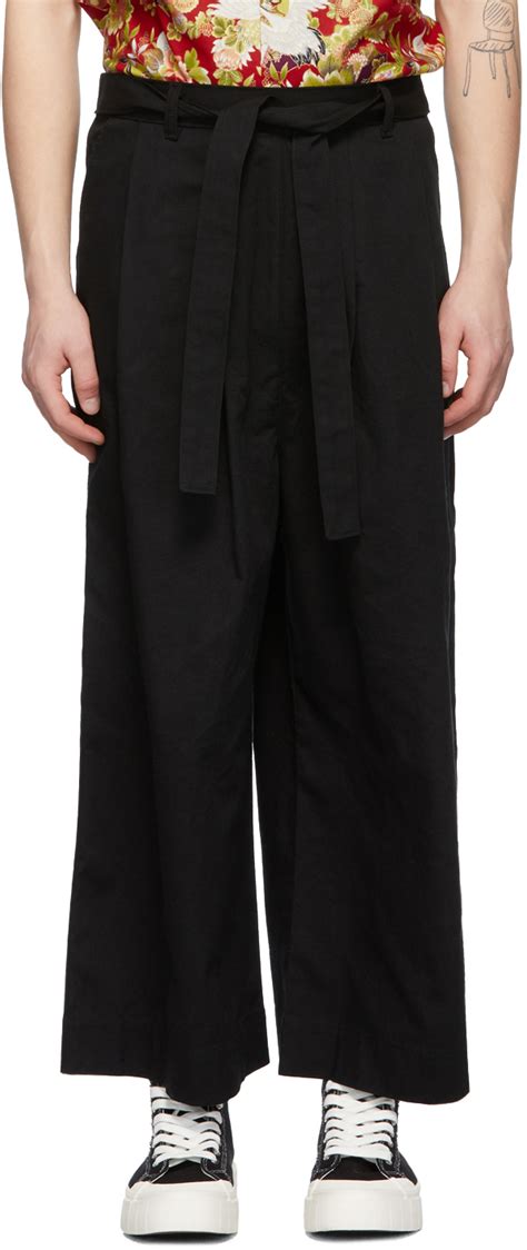 Naked Famous Denim Ssense Uk Exclusive Black Oxford Wide Trousers