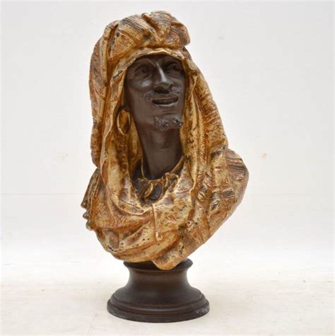 Antique Spelter Bust Of A Moorish Man Moorish Antiques Antique Paint