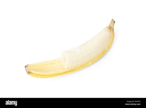 Closeup Of Fresh Yellow Banana Isolated On White Stock Photo Alamy