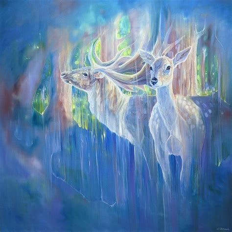 Divine Monarchs Large Semi Abstract Deer Painting 2023 Oil Painting