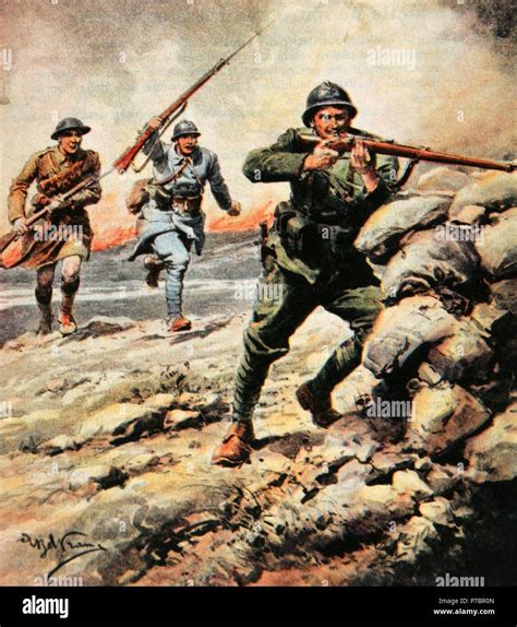 World War I 1914 1918 Reinforcements Arrive Allies Drawing By