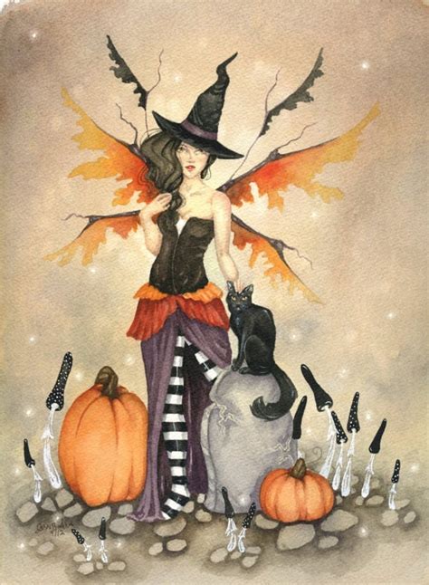 Fairy Art Print 5x7 Witch Fairy Whimsical Halloween