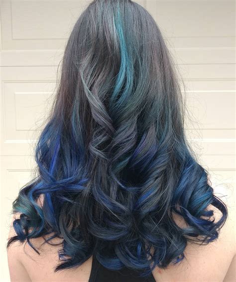 Blue Ombre Hair Color Light And Dark Shades