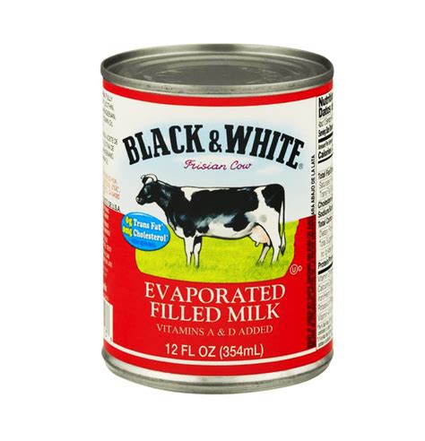 Black And White Evaporated Filled Milk 12oz Tak Shing Hong