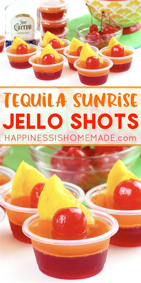 Tequila Sunrise Jello Shot Recipe Happiness Is Homemade