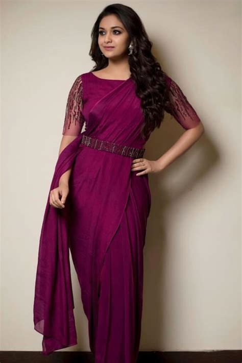 Trending Pics Of Keerthi Suresh In Violet Dress Actress