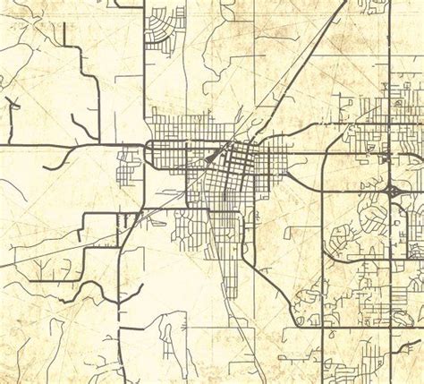 Bartlesville Ok Canvas Print Oklahoma Ok Vintage Map Town Plan Etsy