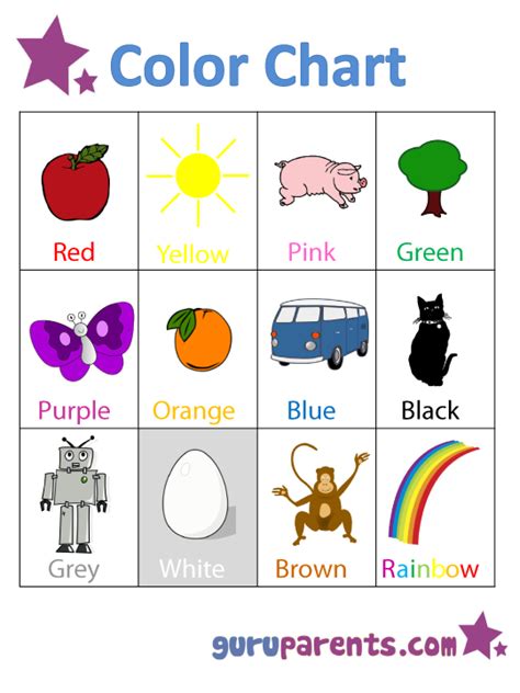 Preschool Color Chart | guruparents