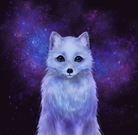 Arctic Fox Color Version II Art Print By ARiA Illustration X Small