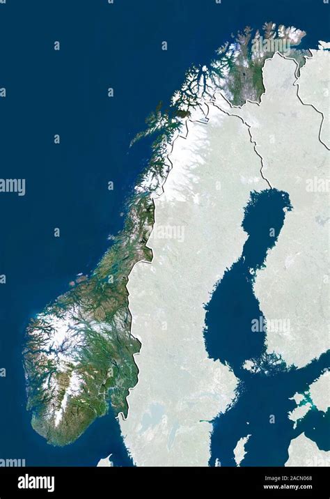 Norway Satellite Image North Is At Top Natural Colour Satellite