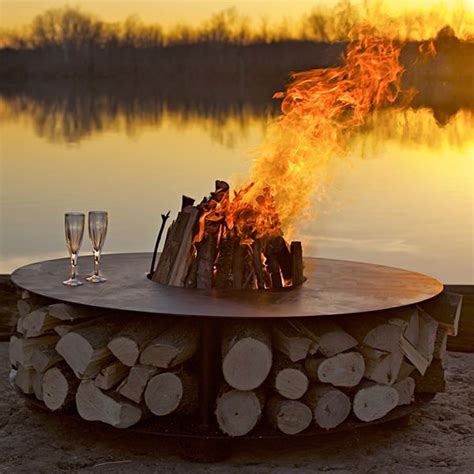 Can you put a wood burning fire pit on a wooden deck. 56" Nova Fire Pit [and wood storage unit all in one ...