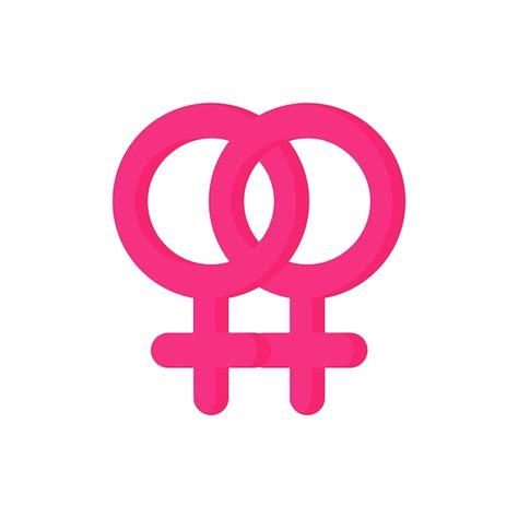 Premium Vector Pink Gender Symbol Of Lesbian