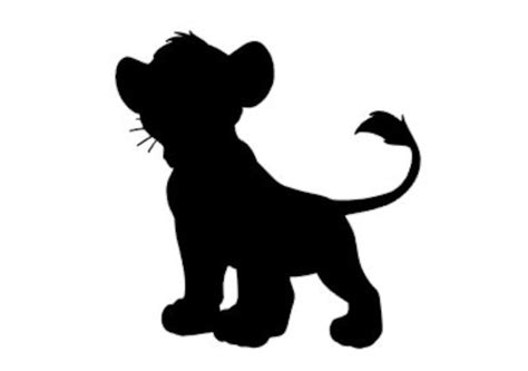 Young Simba From Lion King Silhouette Vinyl Decal Black Red Silver