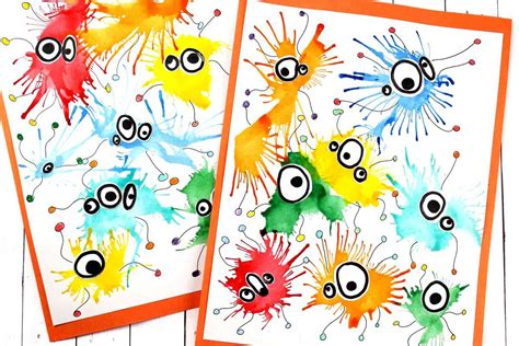 Fun Germ Blow Painting Art With Straws Preschool Art Projects Blow