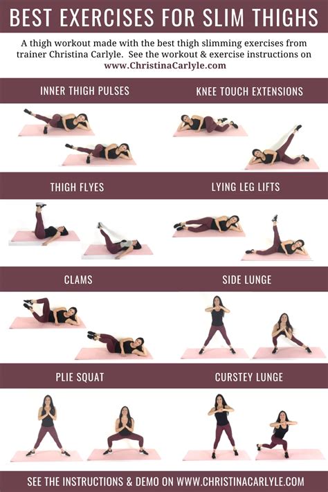 Thigh Exercises For Tigher Toned Inner Outer Thighs Christina Carlyle