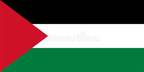 National Flag State Of Palestine Horizontal Tricolour Of Black White