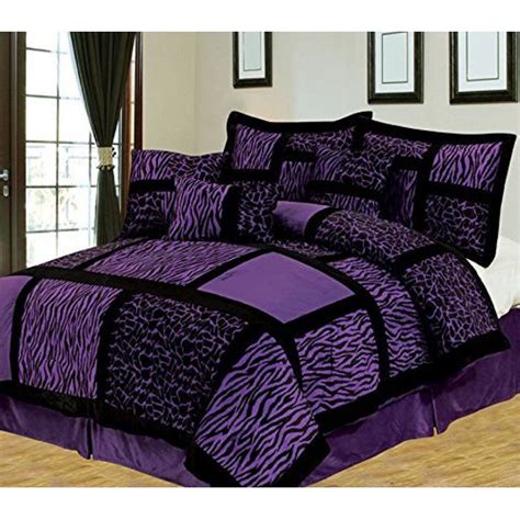 Etched floral pattern on a purple background.etched floral pattern on a purple background. Empire Home Safari 7-Piece Purple King Size Comforter set ...