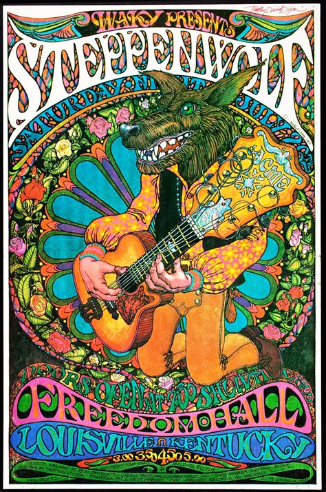 Vintage Retro Hippie Classic Rock Concert Poster Steppenwolf ☮