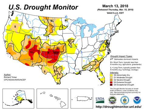 Us Drought Monitor Update For March 13 2018 National Centers For