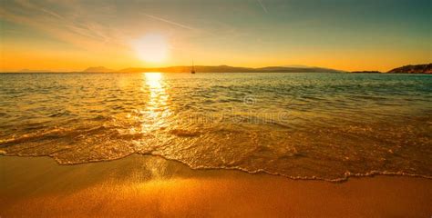 Sunset Sunny Beach Stock Photo Image Of Blue Landscape 35197134