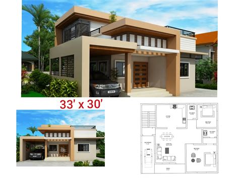 33′ X 30′ घर का नक्शा पूरी जानकारी Ii 33 X 30 House Design Complete