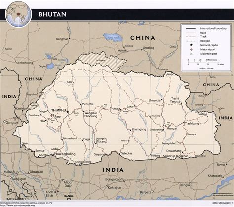 Carte Bhoutan Carte Pays Bhoutan
