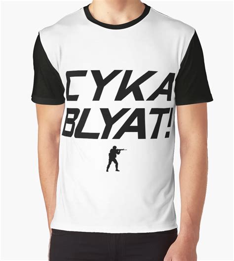 Csgo Cyka Blyat Black Graphic T Shirts By Funkyclothing Redbubble