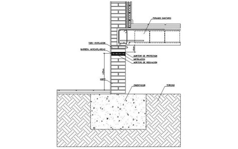 Detail Of Brick Masonry Wall Section Drawing In Autocad Cadbull