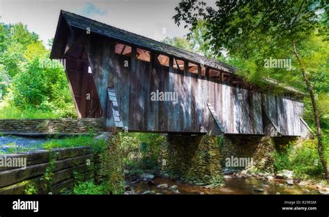 Pisgah Covered Bridge One Of Only Two Remaining In North Carolina Stock