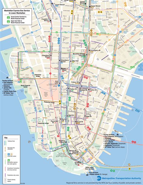 Detailed Road Map Of Manhattan Manhattan Detailed Roa