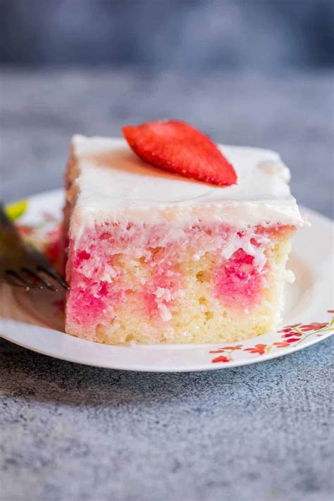 Strawberry Poke Cake From Scratch Super Soft And Moist
