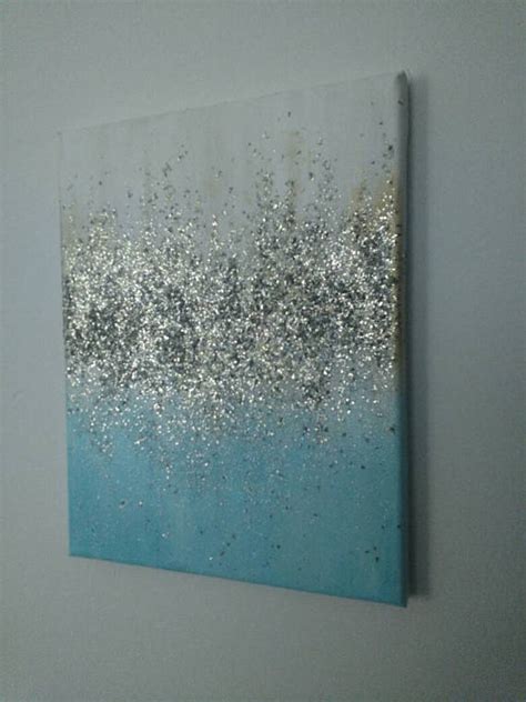 Handmade Abstract Glitter Painting Custom Modern Chic Home Etsy