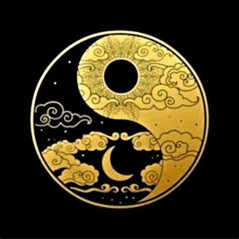 Sun Moon Clouds Stars Yin Yang Vector Illustration Sun And Moon Drawings Yin Yang Glass