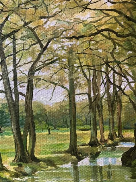 11x14 Oil Painting Of Whimsical Forest Etsy Painting And Drawing Oil
