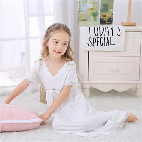 2019 Summer New Baby Girls Short Sleeved Cotton Kids Nightgown Soft