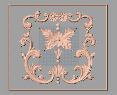 Door Flower Relief Model Stl Format For Cnc Carving E484