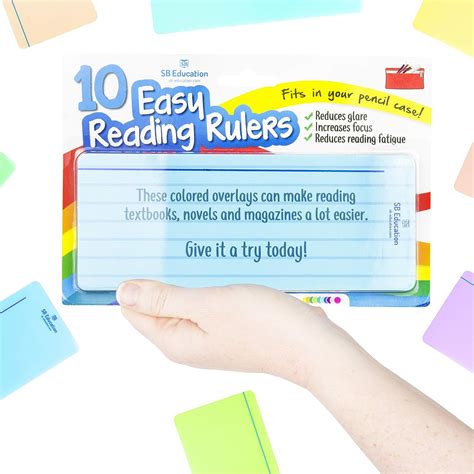 10 X Dyslexia Reading Strips With Coloured Overlays Reading Tracking