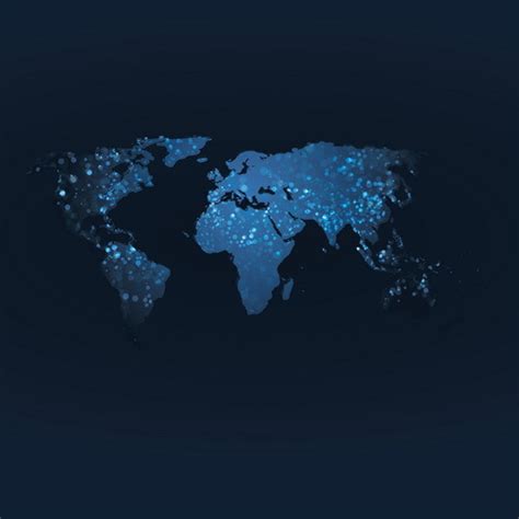 World Map With Dark Blue Background Vector Vector Background Vector