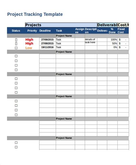 Excel Project Template 11 Free Excel Documents Download Free