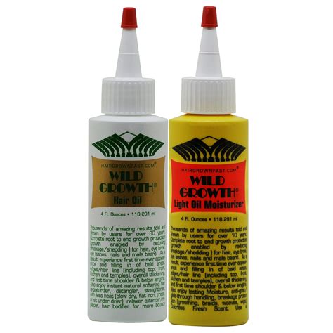 Hair thickening serum with organic wild black castor oil, jojoba, argan oil. Wild Growth Hair Oil & Light Oil , 4 fl oz Duo - Walmart ...