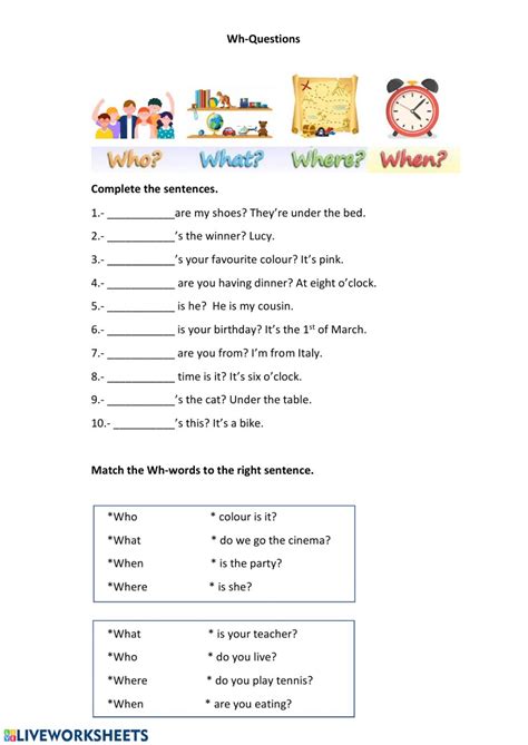 Wh Questions Interactive Worksheet For 1st 2nd Primary You Can Do The