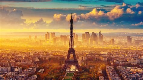 Панорама столицы Франции обои для рабочего стола картинки фото