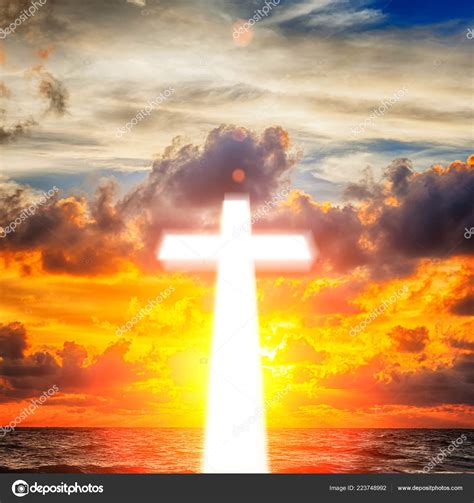 Glowing Cross Beautiful Sky Background — Stock Photo © Merrydolla
