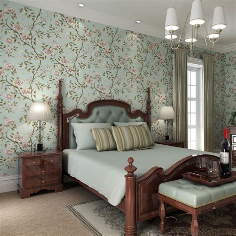 Colomac 3d Non Woven Pastoral Flower Pattern Thicken Bedroom Wallpaper
