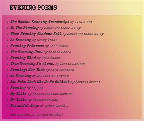 Evening Poems
