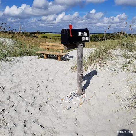 Be certain to visit the kindred spirit mailbox, which saved the island from resort development when locals left powerful messages against commercialization and turned the tide in favor of keeping this preserve pristine and protected. Kindred Spirit Mailbox in Sunset Beach, NC