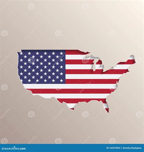 Usa Karte Mit Flagge Vereinigter Staaten Stock Abbildung Illustration