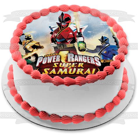 Power Rangers Super Samurai Red Samurai Ranger Edible Cake Topper Image