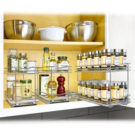 Lynk Professional Double Pull Out Spice Rack Organizer For Cabinet