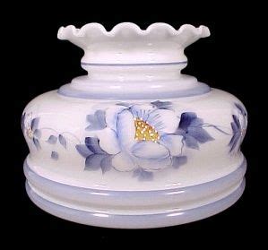 This uno fitter lamp shade is compatible with lamp bases that use one medium base bulb. Gorgeous Milk Glass Blue Floral 7 inch Student Lamp Shade ...